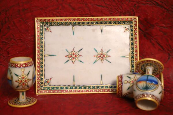 Marble Meenakari Tray