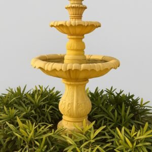 Lotus Crown Jaisalmer Sandstone Fountain – 4ft