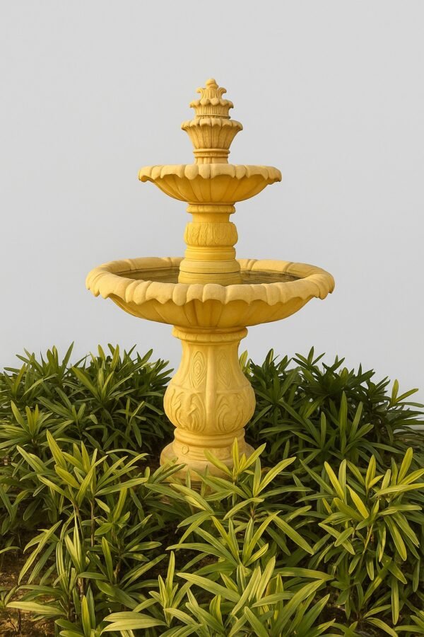 Lotus Crown Jaisalmer Sandstone Fountain – 4ft
