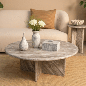Luna Cirque – Saturn White Marble Center Table