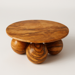 TBL Red Alaska Sculpted Marble Coffee Table