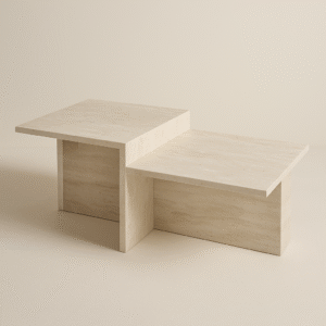 Terra Linea – Travertine Offset Coffee Table