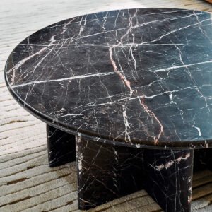 Obsidian Veil – Imported NSL Marble Center Table