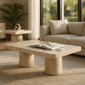 Terra Bloc – Travertine Marble Center Table